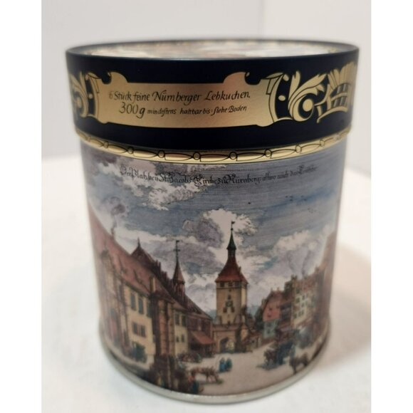 Vintage E Otto Schmidt Lebkuchen Round Cookie Tins Set of 4 - Picture 2 of 9